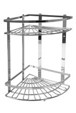 Εταζέρα 2 Ράφια Ασημί Μέταλλο 35.4x25x33.5cm