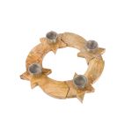 Κηροπήγιο Σετ Στρογγυλό 'Sternschnuppen' Ξύλο Εκρού 6x37cm