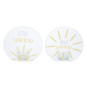 Κηροπήγιο Ρεσώ 'Sunshine' Γυαλί Γκρι/Λευκό/Κίτρινο 2Τμχ 5x9.5x10cm