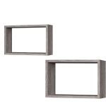 Ράφια Γκρι Δρυς 40x27x12cm/36.5x23.5x12cm 2Τμχ