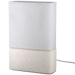 Φωτιστικό Επιτραπέζιο Ορθογώνιο Κεραμικό/Ύφασμα Μπεζ/Λευκό 20x8x30cm