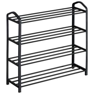 Παπουτσοθήκη ArteLibre REAGAN Με 4 Ράφια Μαύρο Μέταλλο 62x20x62cm