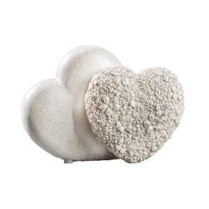 Διακοσμητικό Αντικείμενο Καρδιά 'Flower Heart' Λουλουδένιο Σχέδιο Πολυρεζίνη Ασημί/Λευκό 8.5x18x13cm