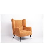 Πολυθρόνα ArteLibre NORA Πορτοκαλί Ύφασμα/Μέταλλο 100x80x89cm