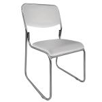 Καρέκλα Επισκέπτη FLEXVISIT Λευκό/Χρώμιο PU/Μέταλλο 40x41x81cm