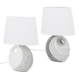 Επιτραπέζιο φωτιστικό Στρογγυλό Κεραμικό Γκρι Λευκό 2 Ποικιλία 20X12X29Cm 20X12X29Cm