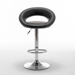 Σκαμπό Bar ArteLibre FETT Με Πλάτη Πτυσσόμενο Μαύρο PU/Μέταλλο 54x49x81-103cm