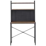 Γραφείο ArteLibre OSWELL Με Ράφια Μαύρο/Δρυς Μέταλλο/Μοριοσανίδα 84x50x148.5cm