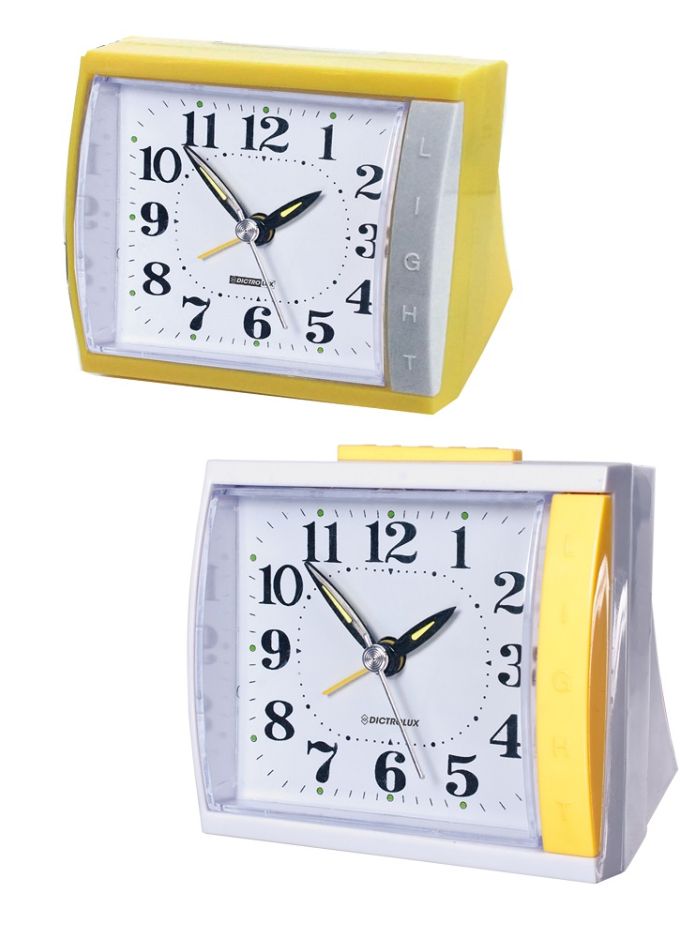 Ρολόι Επιτραπέζιο Με Ξυπνητήρι Πλαστικό 8x8cm Σε 2 Χρώματα