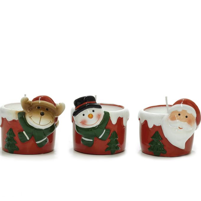 Χριστουγεννιάτικο Κερί Με Σχέδιο 5cm Σε 3 Σχέδια