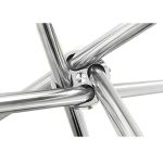 Τραπέζι Τραπεζαρίας ArteLibre PHLAX Διάφανο/Χρώμιο Γυαλί/Μέταλλο Φ120x74cm