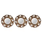 Καθρέπτης Τοίχου ArteLibre Καφέ Πλαστικό Φ25.4x3.2cm Σετ 3Τμχ