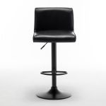 Σκαμπό Bar ArteLibre ARMOR Με Πλάτη Πτυσσόμενο Μαύρο PU/Μέταλλο 45x48x86-107.5cm