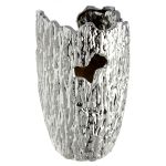 Βάζο Κωνικό Κεραμικό Ασημί Χρώμα D14X22Cm D14X22Cm