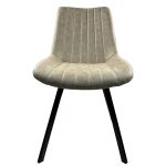 Καρέκλα Τραπεζαρίας ArteLibre MILONGA Μπεζ/Μαύρο PU/Μέταλλο 55x61x88cm