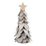 Διακοσμητικό Αντικείμενο Χριστουγεννιάτικο Δέντρο 'Cone' Ξύλο Εκρού 38x20cm