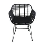 Καρέκλα Κήπου ArteLibre ACTORIUS Μαύρο Μέταλλο/Rattan 57x53x81cm