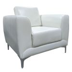 Πολυθρόνα ArteLibre ELFRIC Λευκό PU 89x81x81cm