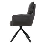 Πολυθρόνα ArteLibre WYATT Σκούρο Γκρι Ύφασμα/Μέταλλο 60x67x93cm