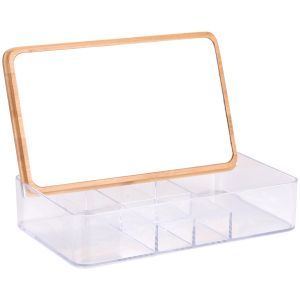 Κουτί Αποθήκευσης με Καθρέφτη Μπαμπού