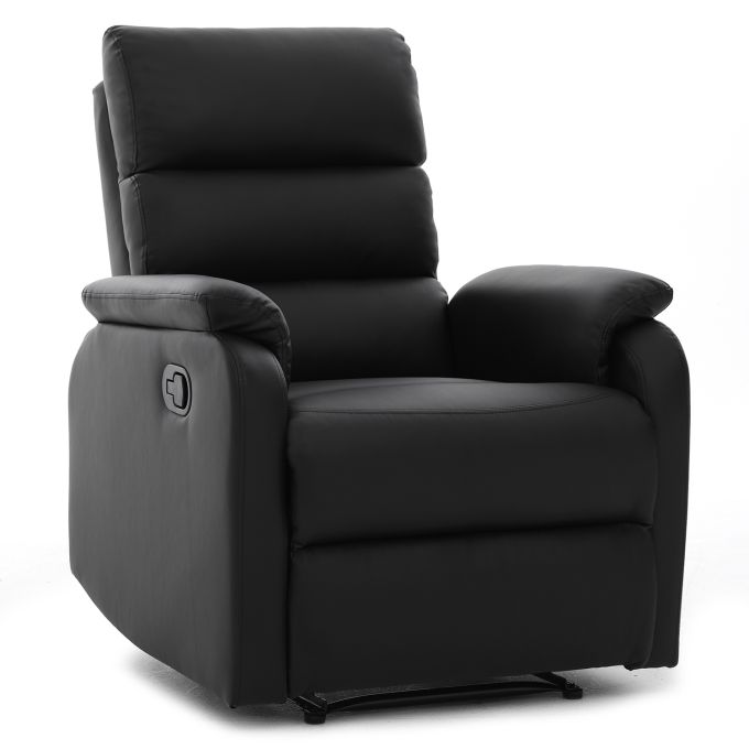 Πολυθρόνα Ανακλινόμενη ArteLibre TALITHA Μαύρο PU 79x97x101cm
