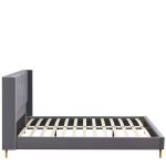 Κρεβάτι Υπέρδιπλο ArteLibre SEDONA Γκρι Ύφασμα Για Στρώμα 160x200cm