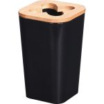 Ποτήρι Για Οδοντόβουρτσα ArteLibre Μαύρο/Φυσικό Πλαστικό/Μπαμπού 73x73x115mm