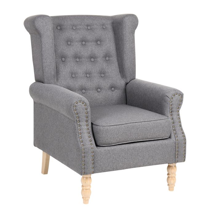 Πολυθρόνα ArteLibre OTTAVIA Σκούρο Γκρι Ύφασμα 77x80x106cm