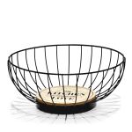 Φρουτιέρα Μαύρο/Φυσικό Μέταλλο/Ξύλο Φ28x31cm