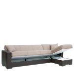 Καναπές Κρεβάτι Γωνιακός ArteLibre JOSE Μπεζ/Καφέ PU 270x150x86cm