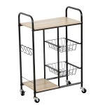 Ραφιέρα Κουζίνας ArteLibre HARTWELL Δρυς/Μαύρο Μοριοσανίδα/Μέταλλο 57x30x85cm