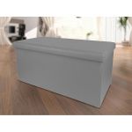 Σκαμπό Με Αποθηκευτικό Χώρο Γκρι PU 76x38x38cm