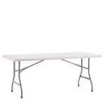 Τραπέζι Catering ArteLibre POPLAR Πτυσσόμενο (Όχι Βαλίτσα) Λευκό/Γκρι HDPE/Μέταλλο 180x75x74cm