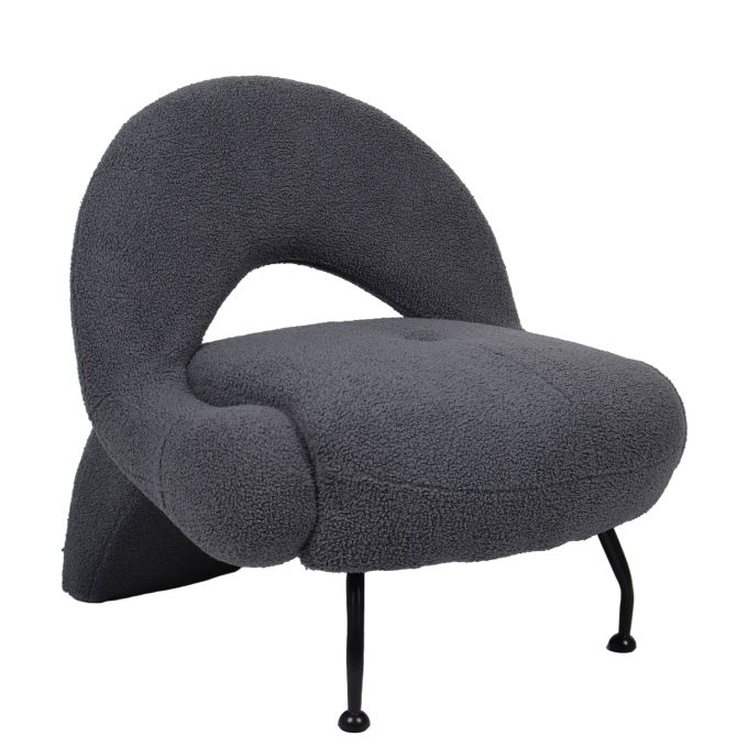 Πολυθρόνα ArteLibre PASIPHAE Γκρι Ύφασμα/Μέταλλο/Ξύλο 80x86x80cm