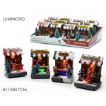 Χριστουγεννιάτικο Σκηνικό Μαγαζάκι Φωτιζόμενο Πολύχρωμο Polyresin 11x8x7cm Σε 4 Σχέδια