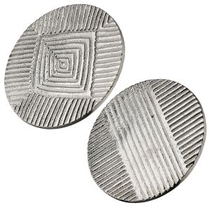 Σουβέρ Στρογγυλό 'Tratto' Αλουμίνιο Ασημί 2Τμχ D. 11cm