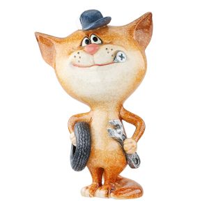 Φιγούρα Γάτα 'Screwdriver' Πολυ Πορτοκαλί 6x8x12.5cm