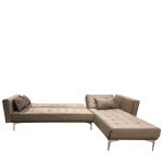 Καναπές Κρεβάτι Γωνιακός ArteLibre ARION Καφέ Ύφασμα 244x162x84cm