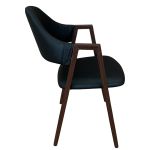 Καρέκλα Τραπεζαρίας ArteLibre SOLANA Μαύρο/Καρυδί PU/Μέταλλο 51x51x81cm