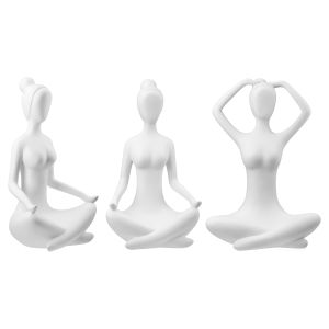 Φιγούρα Γυναίκα 'Meditation' Πολυ Λευκό 2Τμχ 12x16x29cm