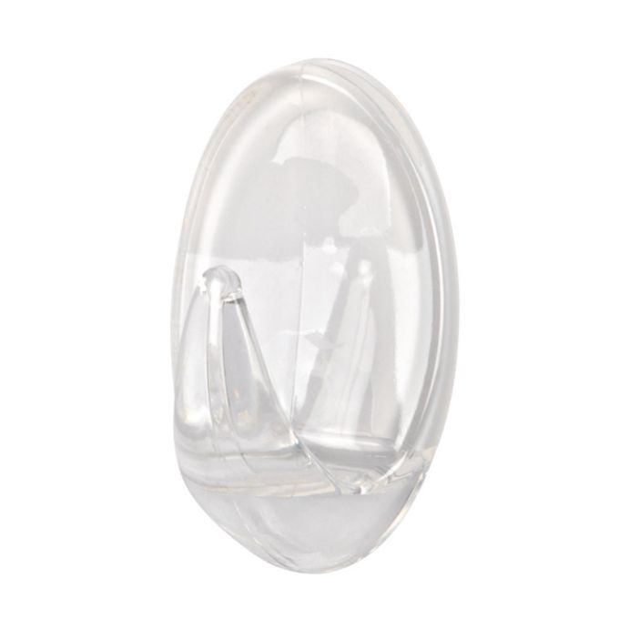 Πλαστικός Γάντζος Οβάλ Αυτοκόλλητος Διάφανο 54x33mm 1Τμχ