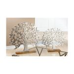 Διακοσμητικό ArteLibre Δέντρο Σε Βάση Ασημί/Φυσικό Αλουμίνιο/Ξύλο 8x38x37cm