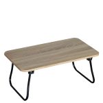 Βοηθητικό Τραπεζάκι ArteLibre BALLARD Πτυσσόμενο Δρυς/Μαύρο Μοριοσανίδα/Μέταλλο 53x30x22cm
