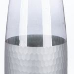 Βάζο Μπουκάλι 'Canus' Γυαλί Γκρι/Ασημί 13x13x33cm