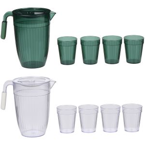 Κανάτα 1.5lt Με 4 Ποτήρια Σετ 5Τμχ Σε 2 Χρώματα ALPINA