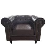 Πολυθρόνα ArteLibre AVERY Σκούρο Καφέ PU 100x90x73cm