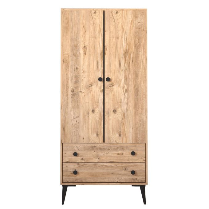 Ντουλάπα Δίφυλλη ArteLibre AMARI Δρυς Μοριοσανίδα 82x48x180cm