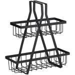 Ράφι Διώροφο Μαύρο Μέταλλο 10x25.5x28cm