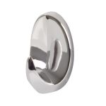 Πλαστικός Γάντζος Οβάλ Αυτοκόλλητος Ασημί 54x33mm 1Τμχ