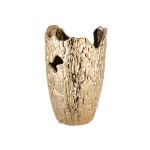 Βάζο Κωνικό 'Crepa' Κεραμικό Χρυσό 22x14cm